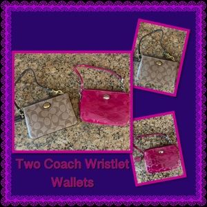 (2) COACH Wristlet Zip Wallets